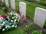 Keeping vigil on Dave Gallaher's grave in Nine Elms Cemetery during commemorative service