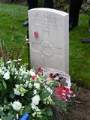 Keeping vigil on Dave Gallaher's grave in Nine Elms Cemetery during commemorative service