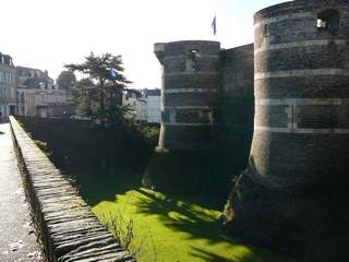 Castle walls of Château d'Angers is a castle in the city of Angers in the Loire Valley