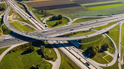 The autobahns were impressive - this is an interchange between two motorways.