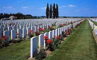 Headstones at Tyne Cot Cemetery, Passechendale